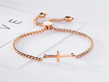 Gold Cross Bracelet, Gold Chain Bracelet, Simple Cross Bracelet, Sideways Cross Bracelet, Christian shops Bracelet, Baptism Bracelet,Cross Jewelry