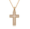 Image of Elegant Cross Pendant Fashion Jewelry Necklace 18K Gold Plated with Sparkling CZ Gemstones