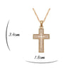 Image of Elegant Cross Pendant Fashion Jewelry Necklace 18K Gold Plated with Sparkling CZ Gemstones