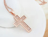 Image of Elegant Cross Pendant Necklace 18K Rose Gold Plated