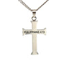 Image of Cross-Necklace-Philippians-4-13-Bible-Verse-Pendant-for-Men-Stainless-Steel