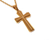 Image of Cross Necklace Silver or Gold Plated with CZ Gemstone for Men
