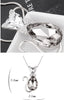 Image of Heart & Teardrop Crystal Cat Pendant Fashion Jewelry Necklace (Long Chain)