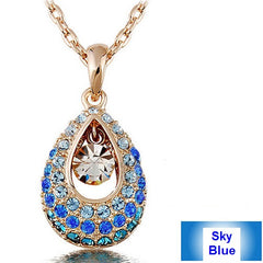Elegant Crystal Angel Teardrop Pendant Fashion Jewelry Necklace