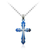 Image of Blue Cross Pendant Necklace Fashion Jewelry