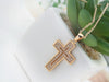Image of Elegant Cross Pendant Fashion Jewelry Necklace 18K Gold Plated with Sparkling CZ Gemstones