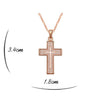 Image of Elegant Cross Pendant Fashion Jewelry Necklace 18K Rose Gold Plated with Sparkling CZ Gemstones