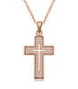 Image of Elegant Cross Pendant Necklace 18K Rose Gold Plated