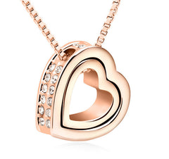 Eternal Love Heart Pendant Gold Plated Fashion Jewelry Necklace