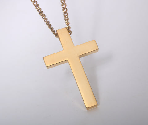 Lord's Prayer Gold Cross Pendant Necklace for Men
